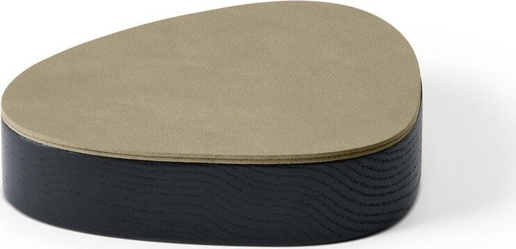 Zelený/černý dřevěný/z eko kůže úložný box s víkem/dekorativní 14x12,5x3,5 cm Curve Nupo – LIND DNA