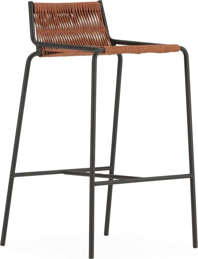 Kovová barová židle v terakotové barvě (výška sedáku 65 cm) Emily – Marckeric