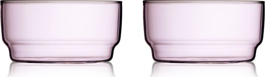 Růžové skleněné misky v sadě 2 ks 500 ml Torino – Lyngby Glas