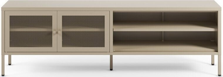 Krémový kovový TV stolek 160x50x35 cm Fayna – Marckeric