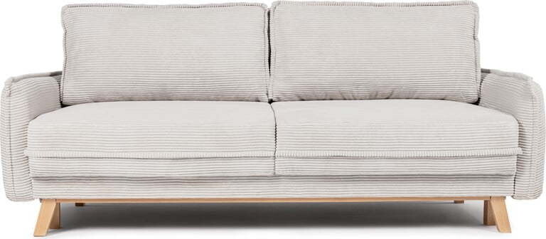 Béžová manšestrová rozkládací/s úložným prostorem pohovka 218 cm Tori - druhá jakost – Bonami Selection