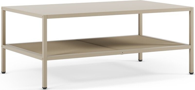 Krémový kovový konferenční stolek 60x100 cm Fayna – Marckeric