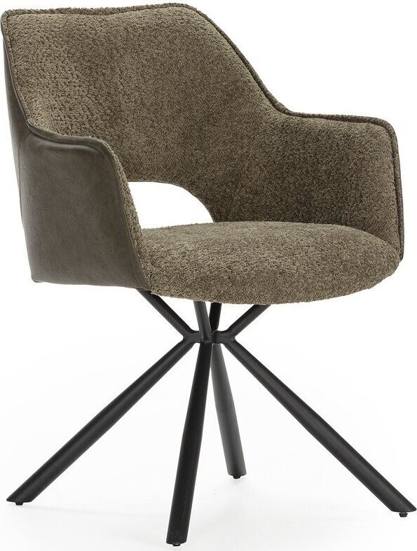 Zelená čalouněná jídelní křesla v sadě 2 ks s područkami Mariel – Marckeric