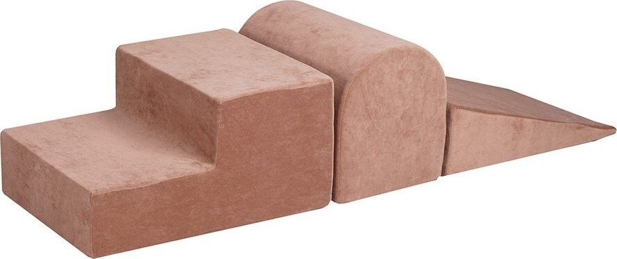 Béžové sametové pěnové hřiště 45x143x30 cm Montessori – Meowbaby