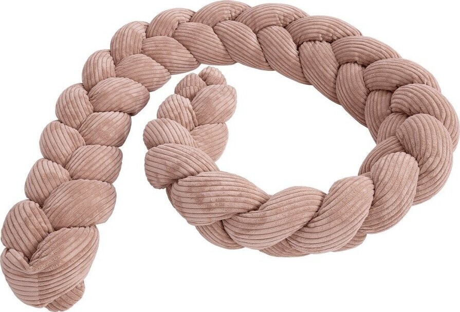 Růžový manšestrový mantinel do postýlky 300 cm – Meowbaby