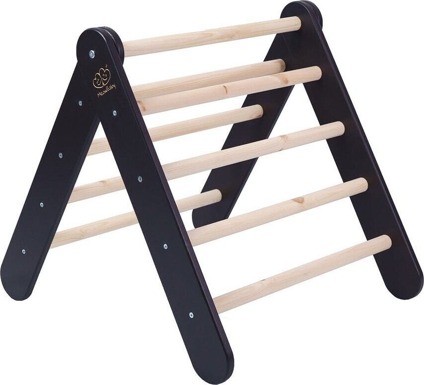 Černý pikler trojúhelník z borovicového dřeva 60x60x60 cm Montessori – Meowbaby