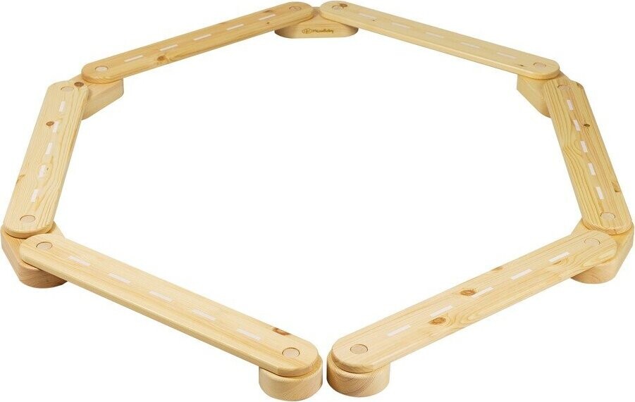 Senzorická dráha z borovicového dřeva v přírodní barvě 10x408x5 cm Montessori – Meowbaby