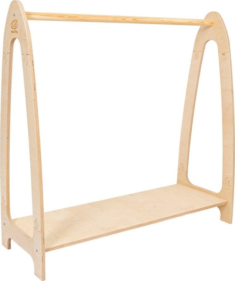 Dětský věšák v dekoru borovice v přírodní barvě 98x96 cm Montessori – Meowbaby