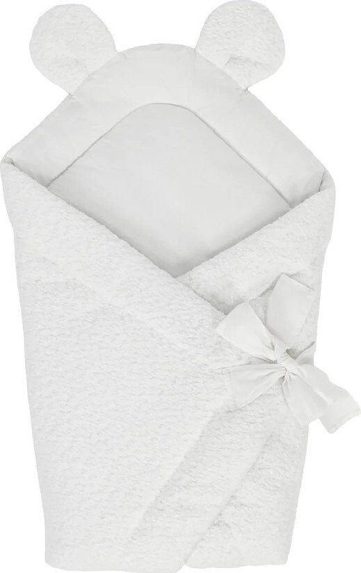 Bílá dětská zavinovačka z materiálu bouclé 35x65 cm – Meowbaby