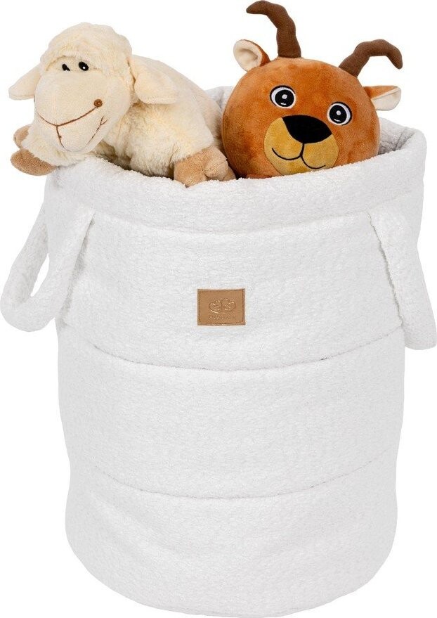 Bílý látkový dětský koš na hračky ø 39x50 cm – Meowbaby
