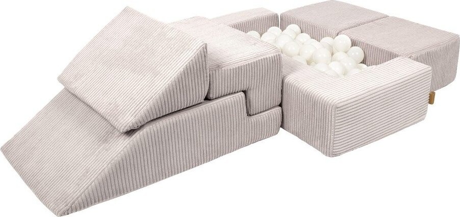 Krémové manšestrové pěnové hřiště 100x35x40 cm Montessori – Meowbaby