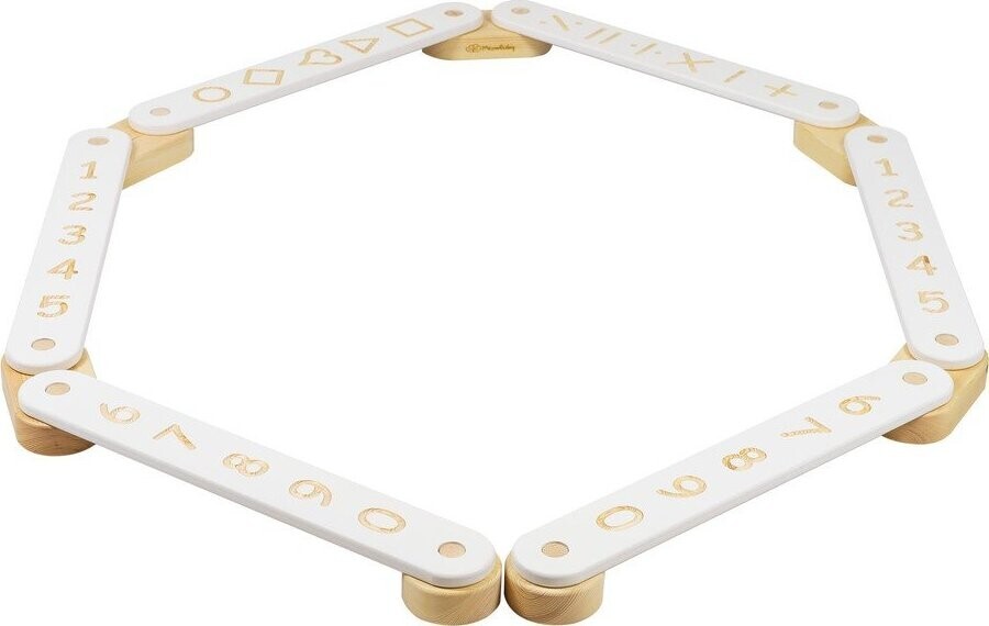 Bílá senzorická dráha z borovicového dřeva 10x408x5 cm Montessori – Meowbaby