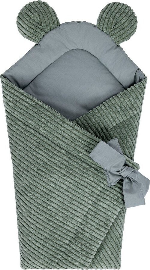 Zelená manšestrová dětská zavinovačka 35x65 cm – Meowbaby