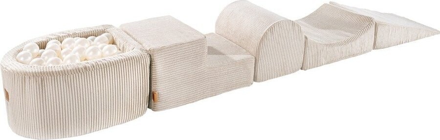 Krémové manšestrové pěnové hřiště 250x45x30 cm Montessori – Meowbaby