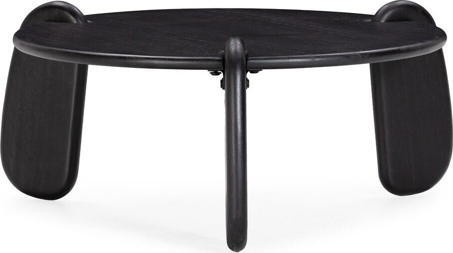 Černý kulatý konferenční stolek z mangového dřeva ø 80 cm Tamira – MOME