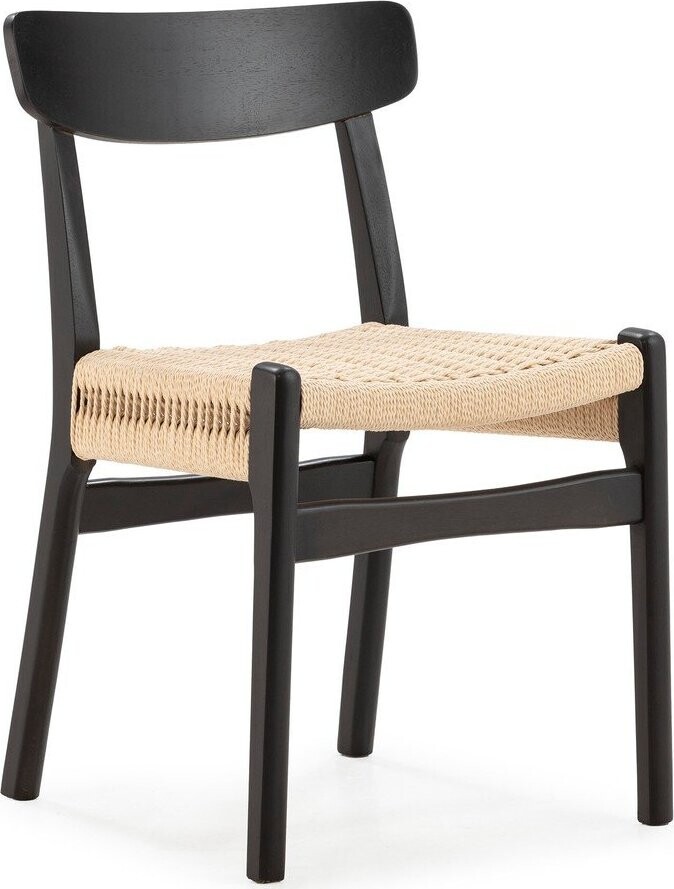 Černé jídelní židle v sadě 2 ks z kaučukového dřeva Biel – MOME