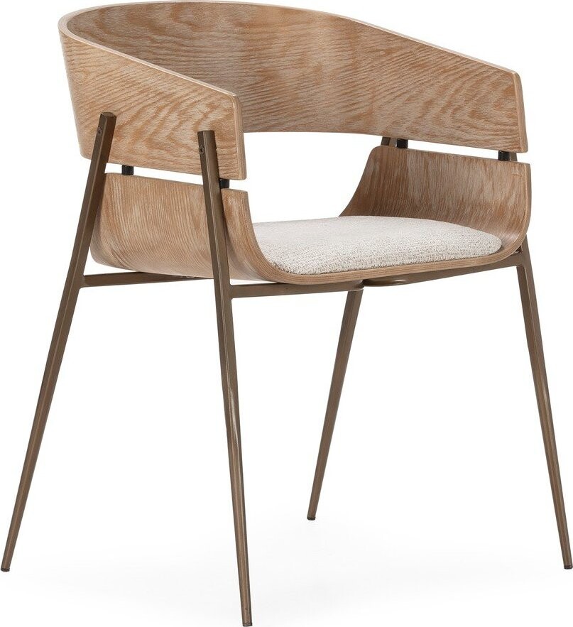 Čalouněná jídelní křesla v sadě 2 ks s područkami v přírodní barvě Naia – MOME