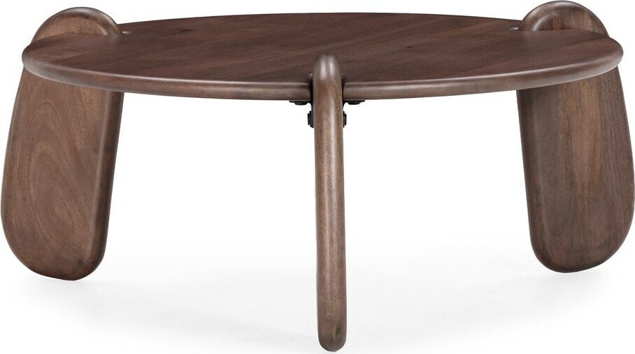 Tmavě hnědý kulatý konferenční stolek z mangového dřeva ø 80 cm Tamira – MOME