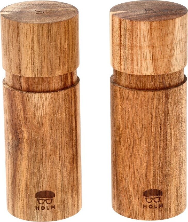Dřevěná sada mlýnků na pepř a sůl 2 ks v přírodní barvě – Holm
