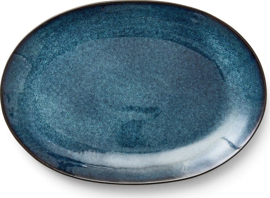 Černý/modrý talíř z kameniny Gastro Dark Blue/Black – Bitz