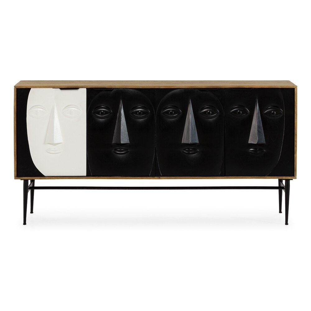 Černá komoda z mangového dřeva 175x90x40 cm Samir – MOME