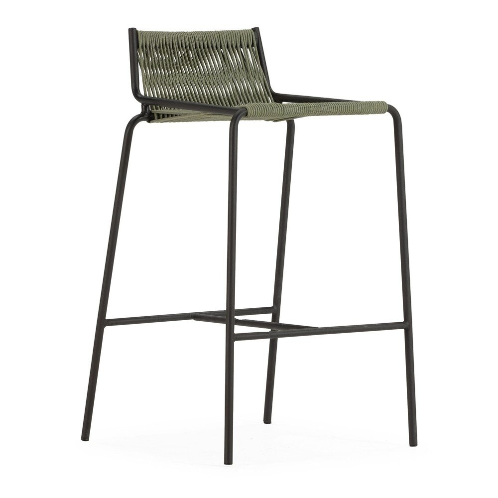 Zelená kovová barová židle (výška sedáku 65 cm) Emily – Marckeric