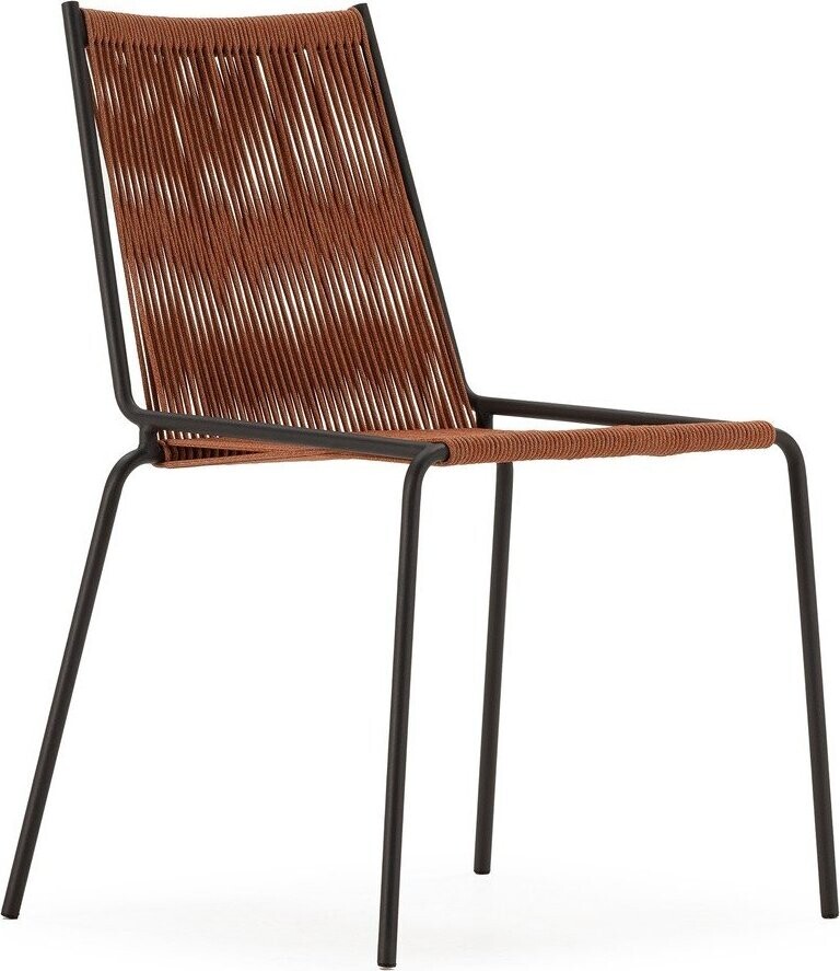 Kovové stohovatelné jídelní židle v sadě 2 ks v terakotové barvě Emily – Marckeric