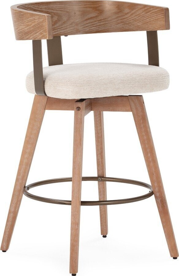 Krémové/v přírodní barvě čalouněné barové židle v sadě 2 ks s područkami Ilia – MOME