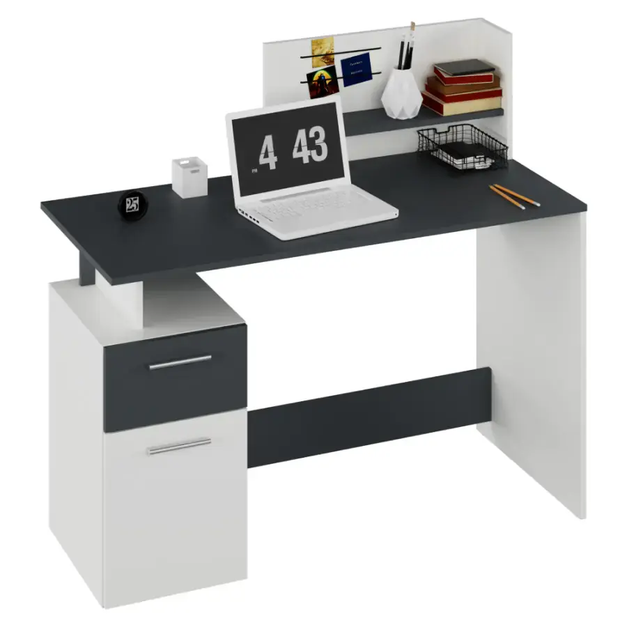 Tempo Kondela PC stůl PLATON NEW - bílá/grafit