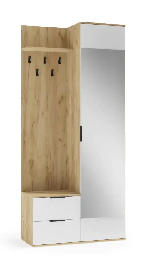 Halmar Předsíňová stěna CORAL - dub zlatý/bílá