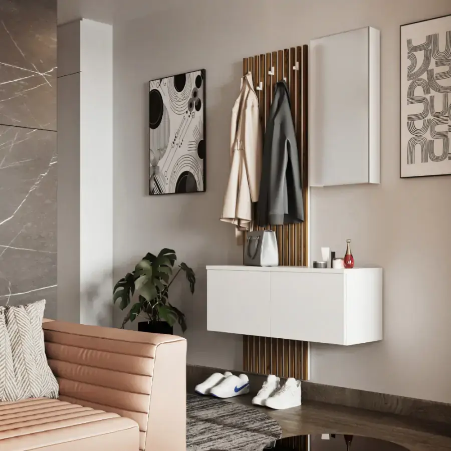 Tempo Kondela Předsíňová sestava REBEKA - bílá/dub artisan