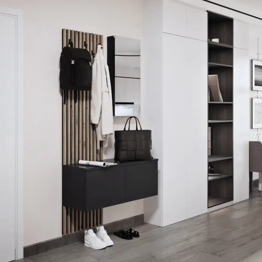 Tempo Kondela Předsíňová sestava REBEKA - černá/dub artisan