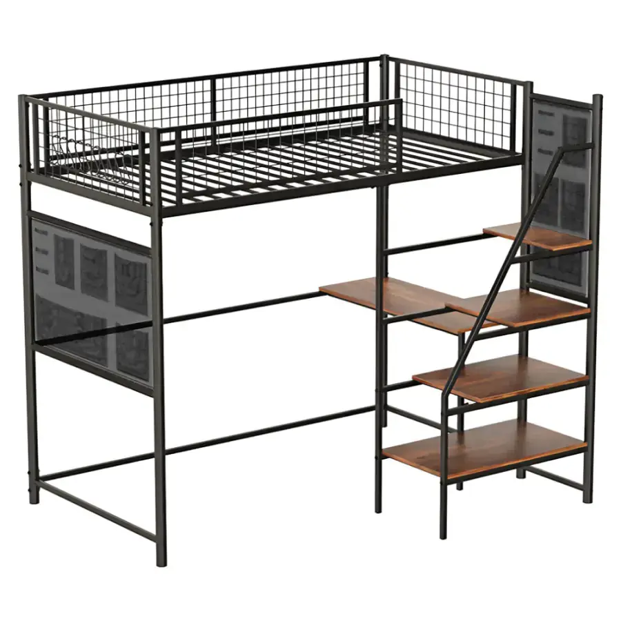 Tempo Kondela Vyvýšená postel NIVEN - černá