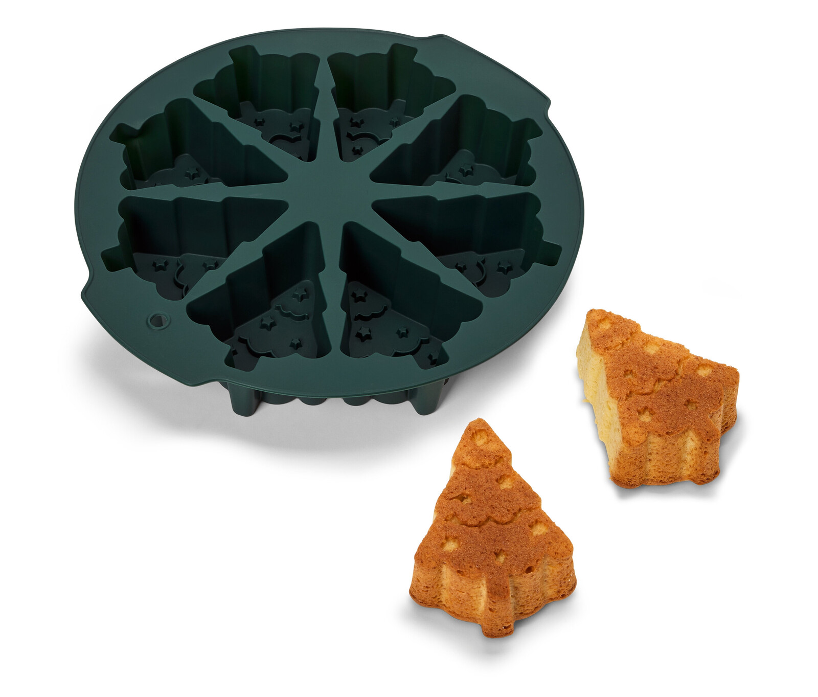 Tchibo - Silikonová forma na pečení »Vánoční stromečky« - barva: zelená