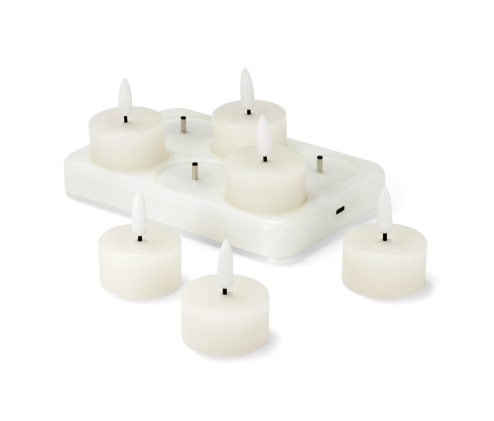 Tchibo - Dobíjecí čajové svíčky z pravého vosku - barva: bílá