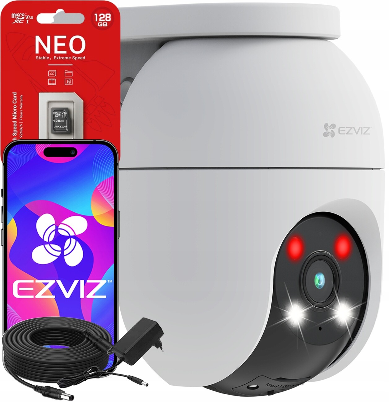 WiFi kamera Ezviz C8c 1080p FullHD Otočná Dual Light 128GB 10m kabel