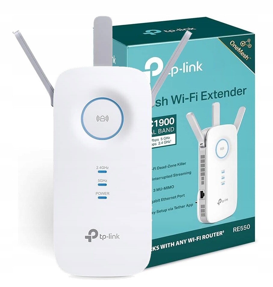 Zesilovač Signálu Tp-link RE550 Wifi Repeater Mesh AC1900 Dual Band Lan Ap