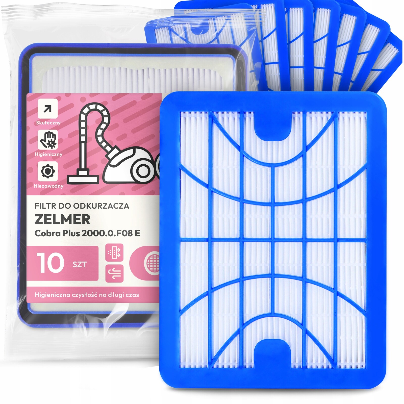 10 x Vzduchový Filtr Pro Vysavač Zelmer Cobra Plus 2000.0.F08 E Hepa Em-w