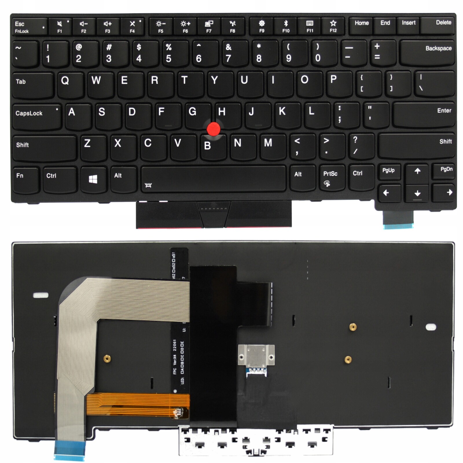 Klávesnice Pro Lenovo Thinkpad T470 T480 A475 A485 Us Černá Podsvícená