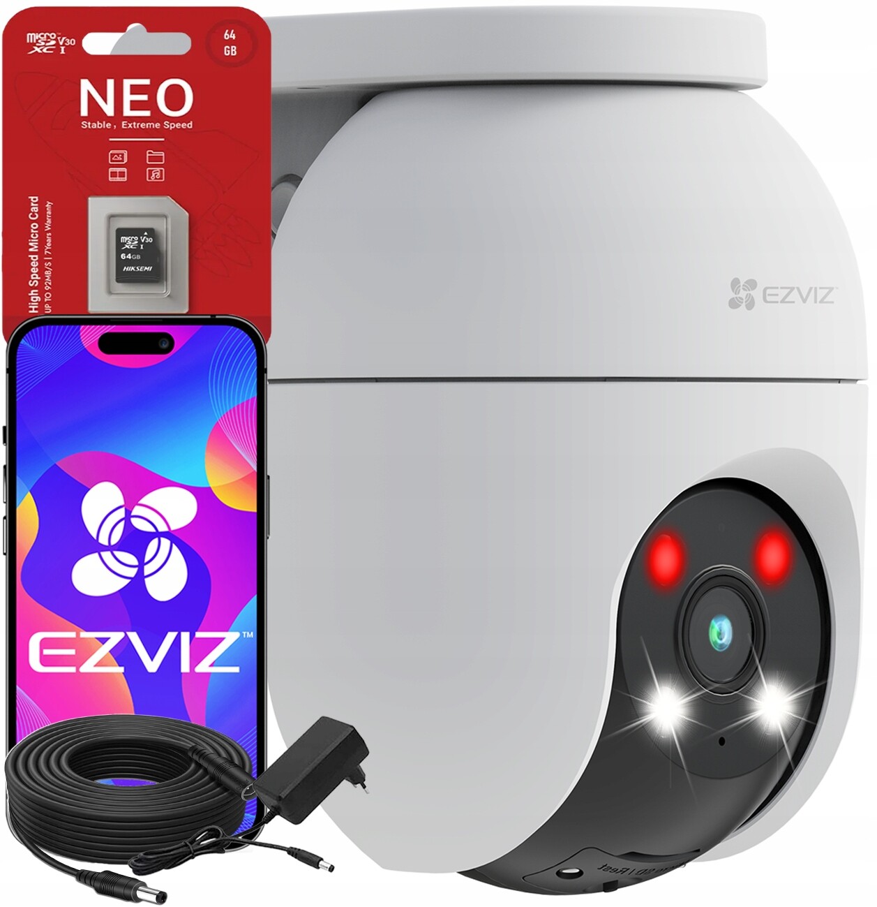 WiFi kamera Ezviz C8c 1080p FullHD Otočná Dual Light karta 64 Gb 10 m kabelu