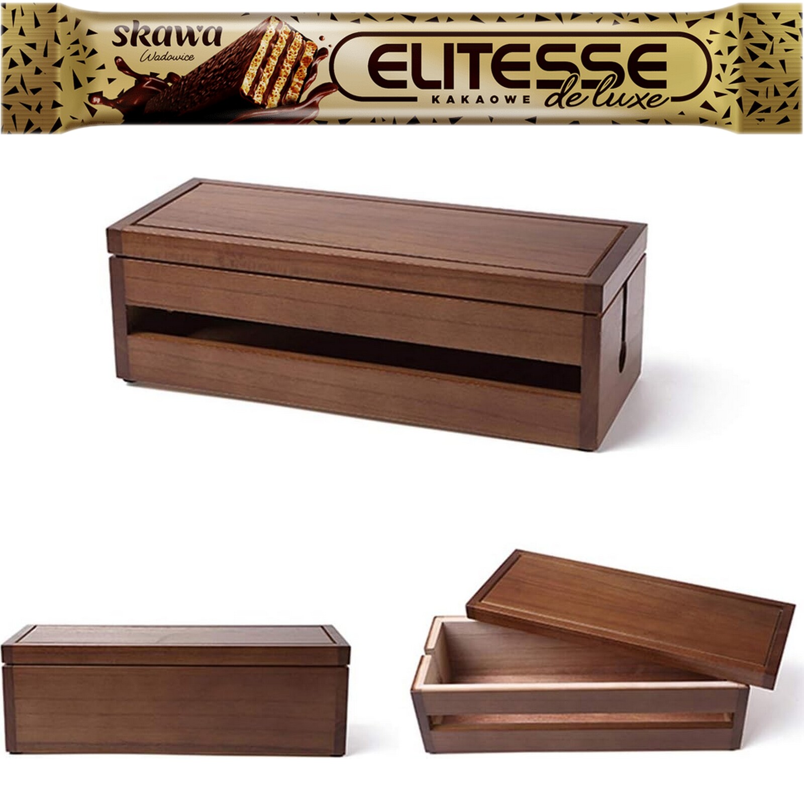 Inspirun pouzdro na kabely ze dřeva Krabička 29,1x14,3x12,3 Nové