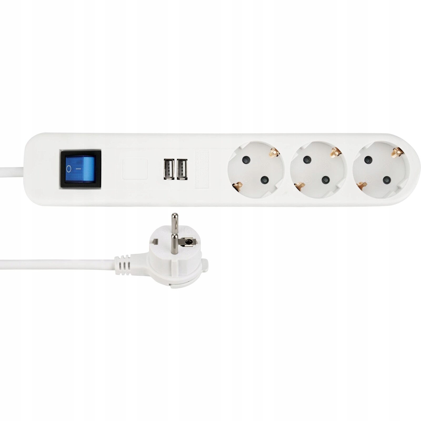 Rev Steckdosenleiste Ice 3-fach Usb & Schalter, 1,4 m weiß