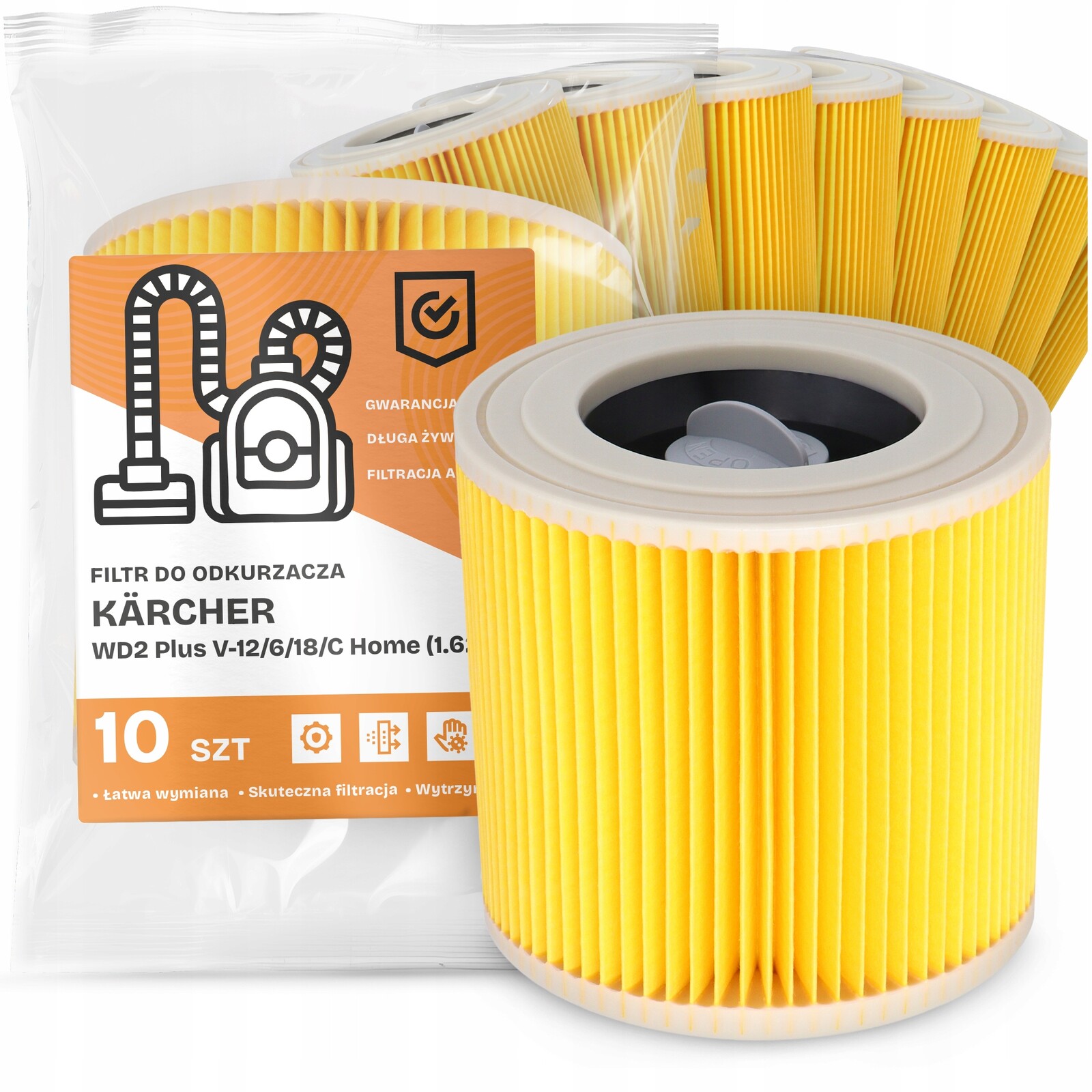 10x Filtr Pro Vysavač Kärcher WD2 Plus V-12/6/18/C Home (1.628-012.0 Em-w