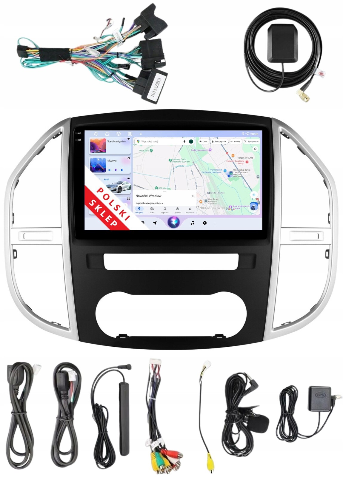 Navigace Radio Android Mercedes Benz Vito W447 3/32 Gb Dsp Carplay Lte