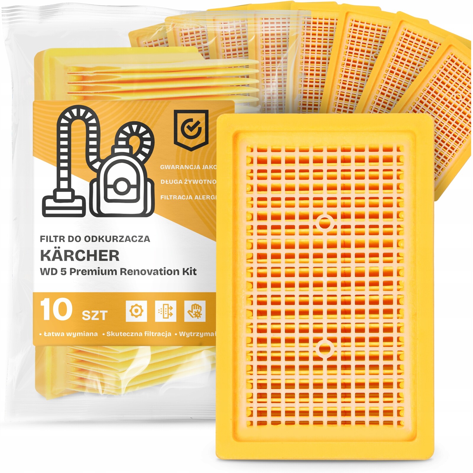 10 x Filtr Pro Vysavač Kärcher Wd 5 Premium Renovation Kit Em-w