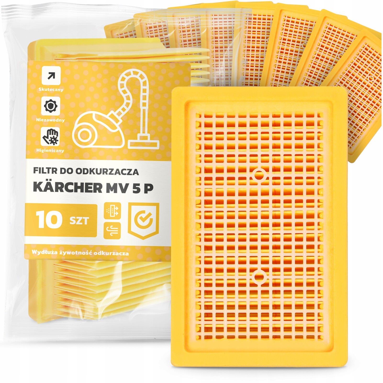 10 x Filtr Pro Vysavač Kärcher MV 5 P Vzduchový Vstupní plochý Filtry Em-w