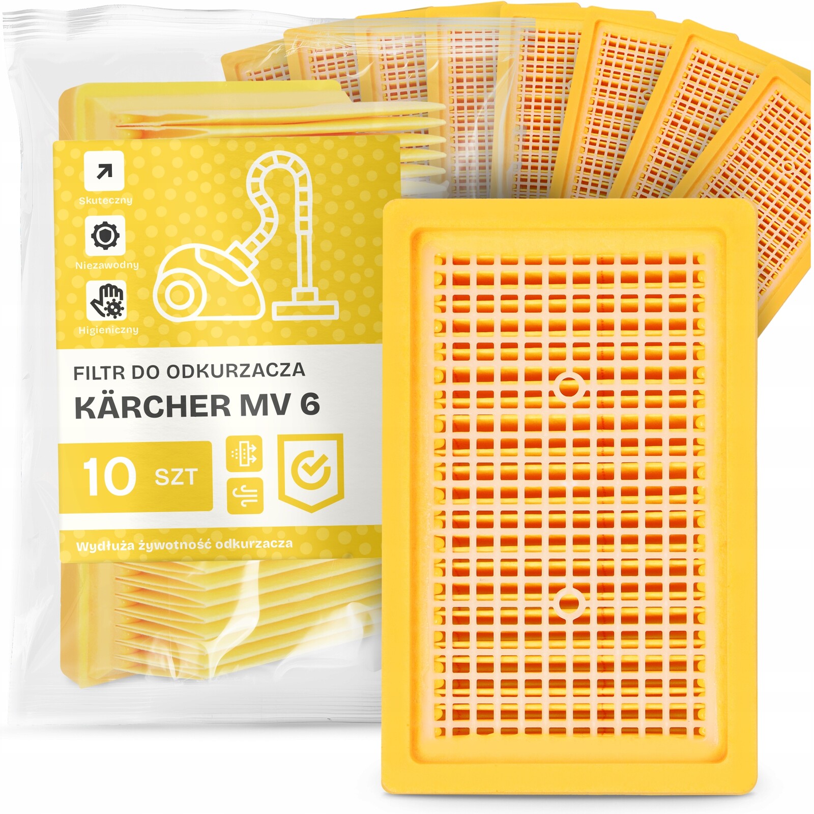 10x Filtr Do Vysavače Kärcher MV 6 Vzduchu Vstupní Výkonný Filtry Em-w