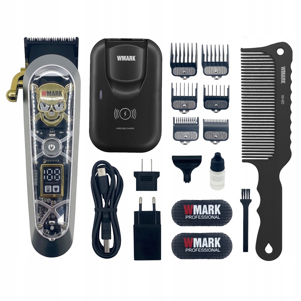 Pro Barber Fade Stříhací Strojek Na Vlasy Na Vlasy Velká Dárek Sada Stříbrná