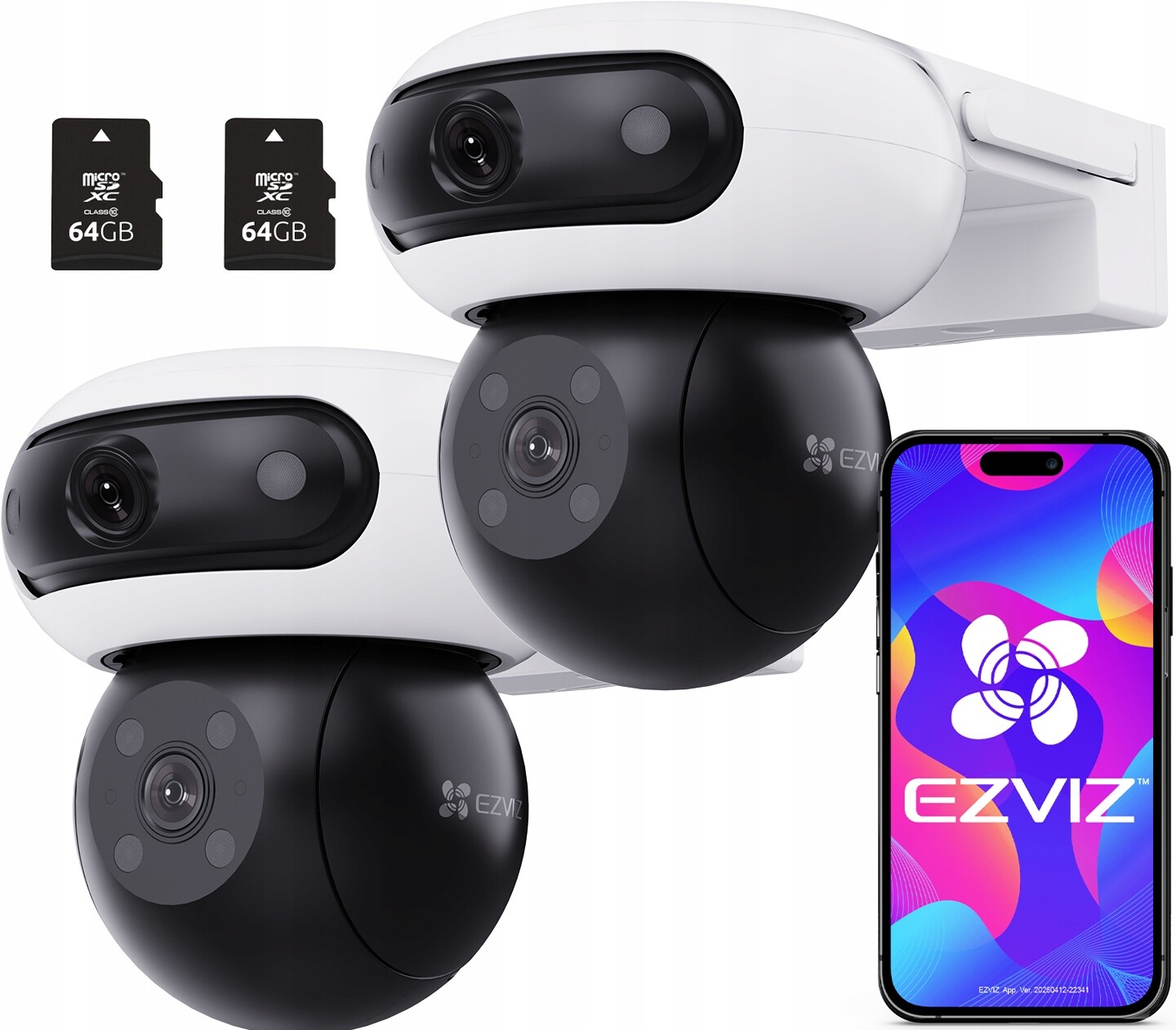 Dvě kamery Ezviz 2K+ C90 Dual Mikrofon Autotracking 64GB karta