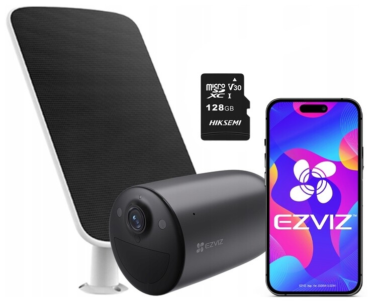 Venkovní WiFi kamera Ezviz EB3 Mikrofon Solární panel Sd karta 128 Gb